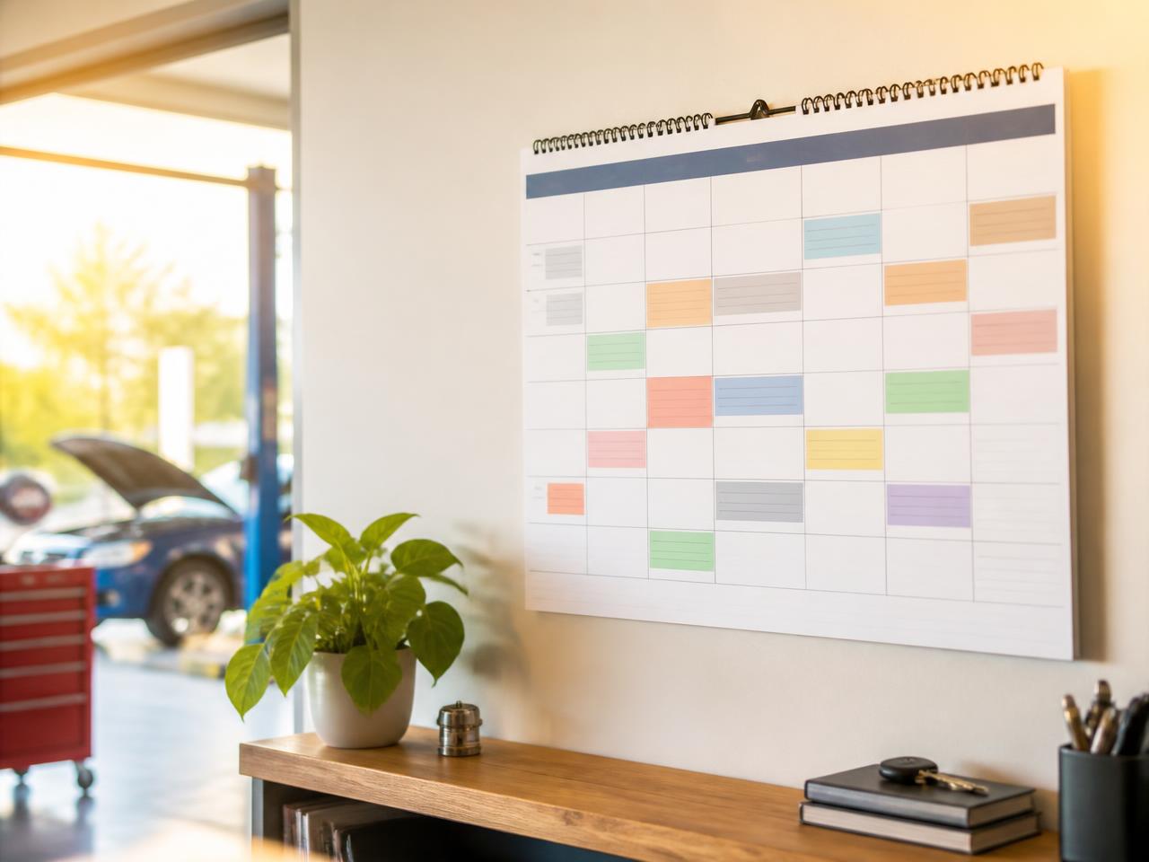 Calendar de programări pe peretele recepției și pe tabletă